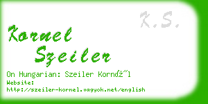 kornel szeiler business card